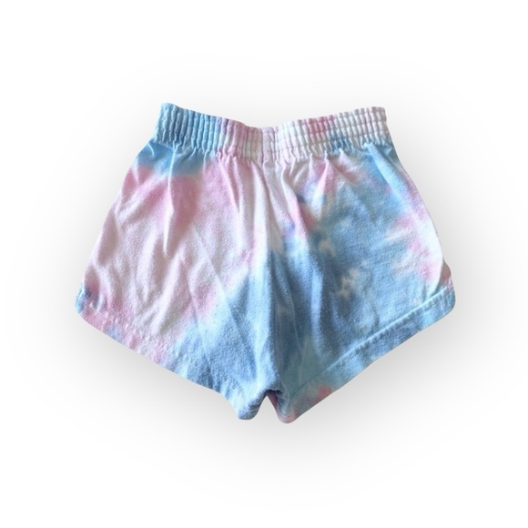 Soffe ❤︎︎ Hand Tie Dye Embellished Shorts ❤︎︎ Heart Cut Out ❤︎︎ Pink Blue ❤︎︎ XS - Picture 11 of 13